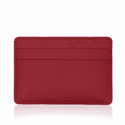 “Essentiel” slim cardholder red calf