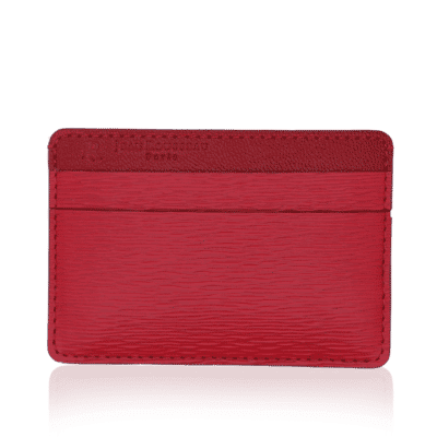 “Essentiel” slim cardholder red calf