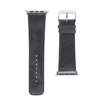 apple watch strap calf leather semi matte grey