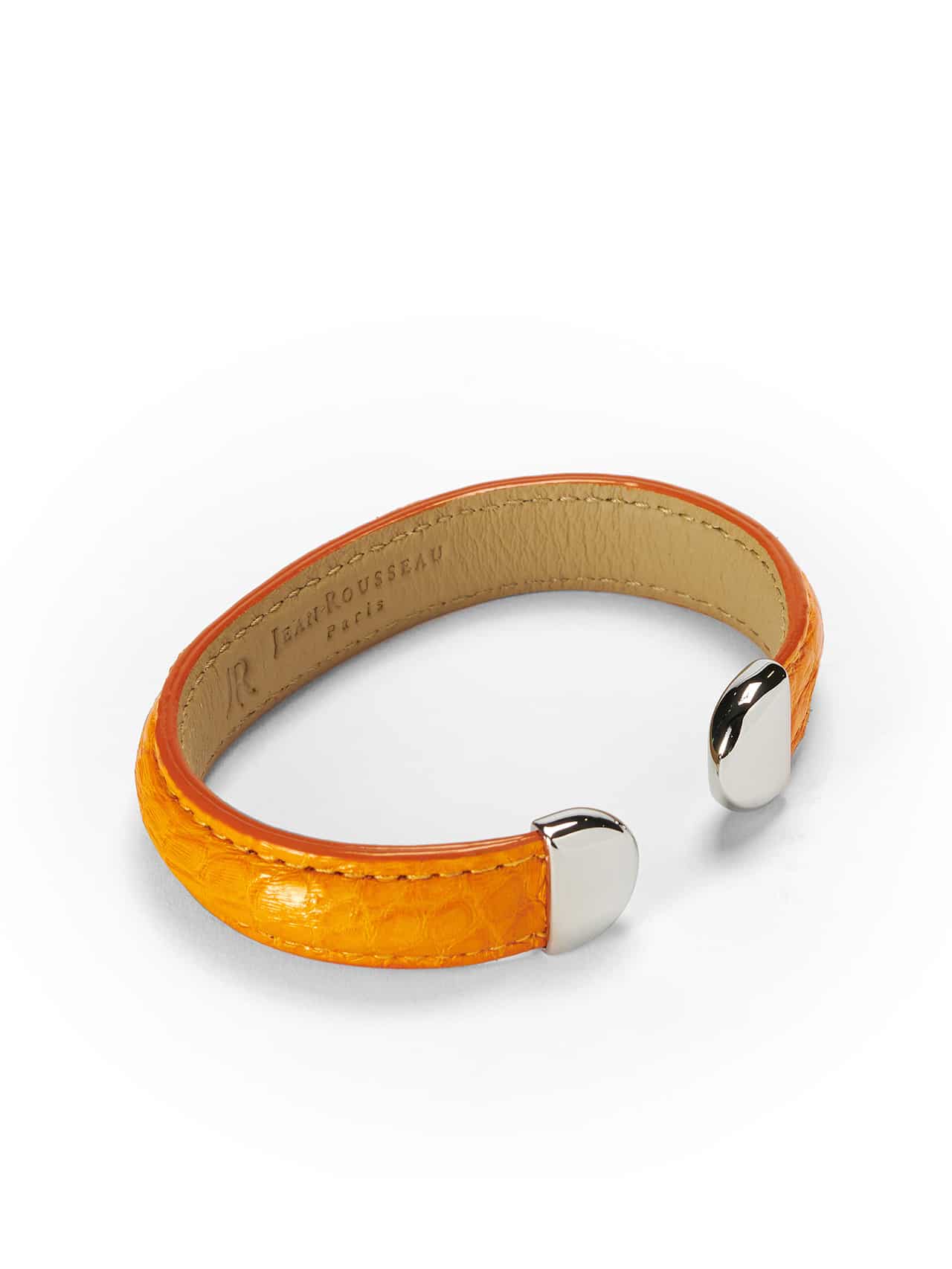 bracelet orange leather jean rousseau
