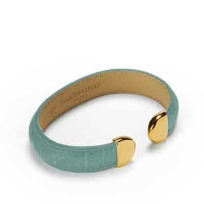 Bracelet Neptune alligator semi-mat bleu glacier