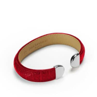 bracelet red leather jean rousseau