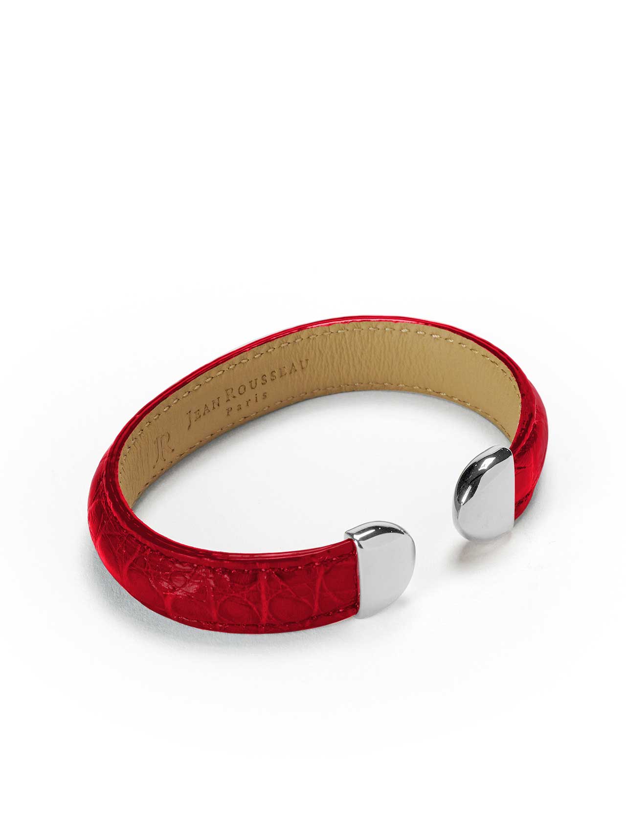 bracelet red leather jean rousseau
