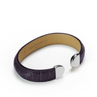 Bracelet Neptune alligator semi-mat violet