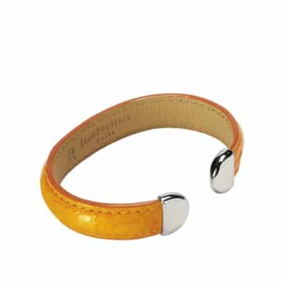 bracelet yellow leather jean rousseau