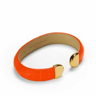 bracelet orange leather jean rousseau