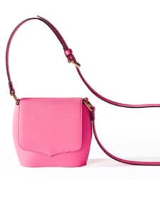 Mini Sam handbag in pink embossed calf