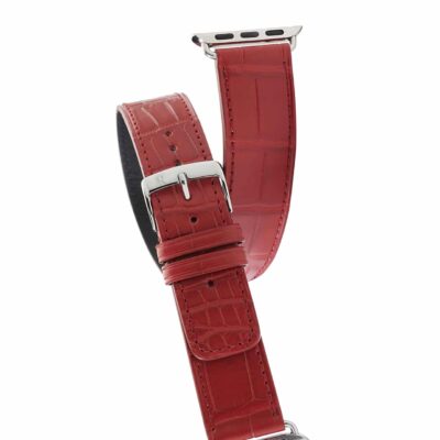 Apple Watch double band Alligator red bright Women
