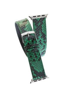 Bracelet Apple Watch double tour python vert