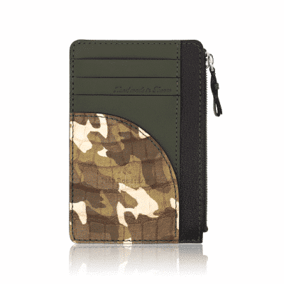 document holder green camo wallet card