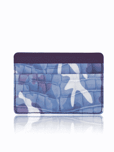 "Essentiel" slim cardholder blue Camouflage alligator