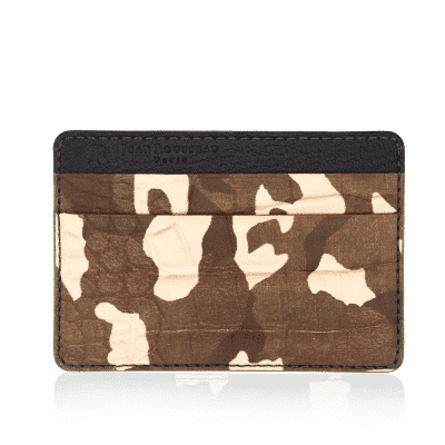 Porte-cartes essentiel alligator Camouflage vert