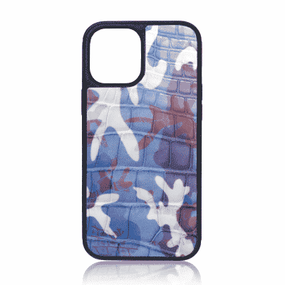 étui iphone vert camo bleu