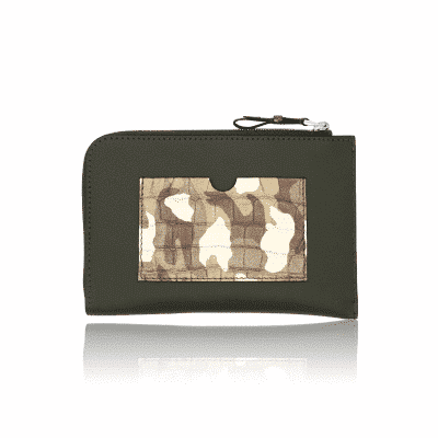 document holder green camo wallet card