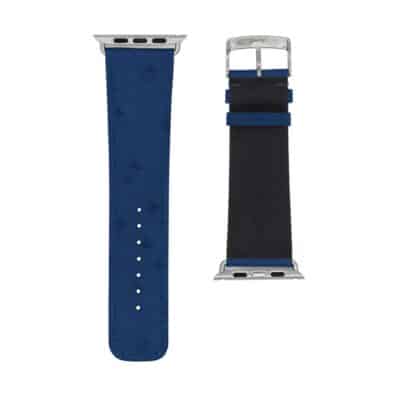 Bracelet Apple Watch en autruche Bleu Hommes