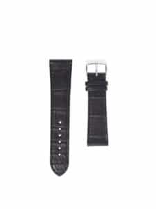 Classic Flat watch strap black semi matte alligator