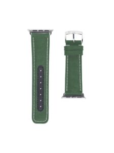 Bracelet Apple Watch Compass Cordura vert - couture blanche