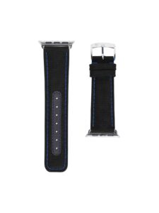 Bracelet Apple Watch Compass Cordura noir - couture bleue