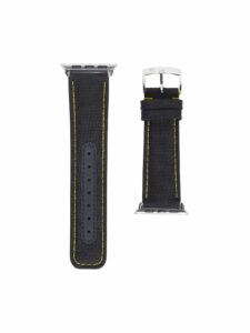 Bracelet Apple Watch Compass Cordura noir - couture jaune