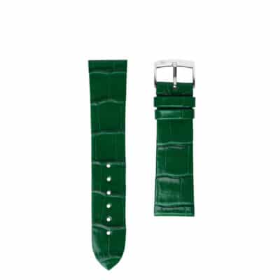 Bracelet montre femme vert alligator brillant
