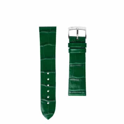 Watch band alligator green shiny women