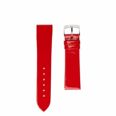 bracelet de montre Cuir verni rouge brillant pour femmes