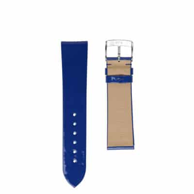 bracelets de montre Cuir verni bleu brillant pour femmes