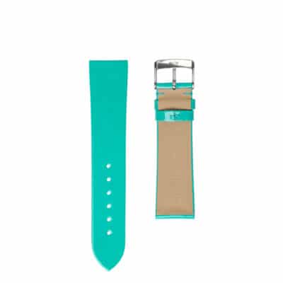bracelets de montre Cuir verni turquoise brillant pour femmes