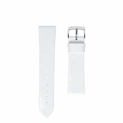 bracelet de montre cuir verni blanc brillant pour femmes