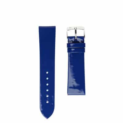 bracelets de montre Cuir verni bleu brillant pour femmes