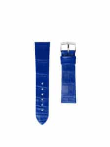 Chic watch strap blue shiny alligator