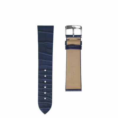 Bracelet montre alligator bleu foncé Matte hommes