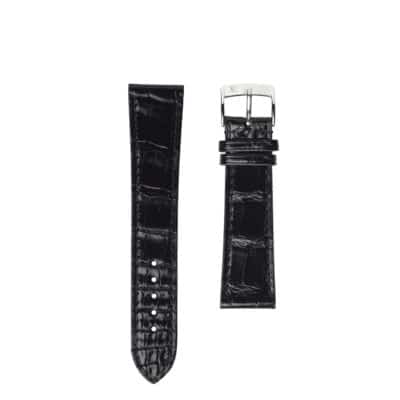 Watch band Alligator black bright men