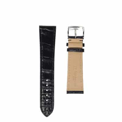 <span class="cat_name">Flat Watch strap</span><br><span class="material_name">Shiny alligator</span><br><span class="color_name">Black</span>