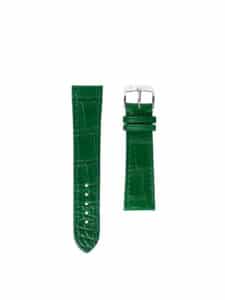 Classic Flat watch strap british green shiny alligator