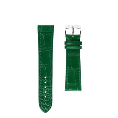 Flat Watch strapShiny alligatorBritish Green