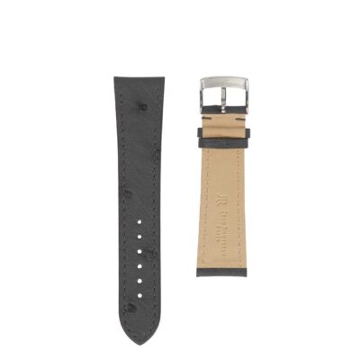 Flat watch band Ostrich grey Men