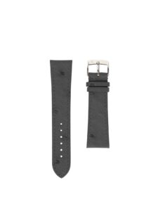 Bracelet de montre Classique Flat autruche anthracite