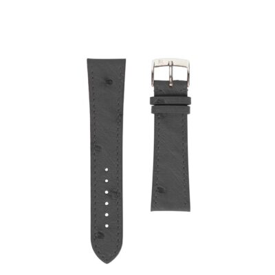 Flat watch strap Ostrich grey Men