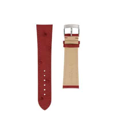 Flat watch band Ostrich red Men