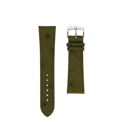 Bracelet montre plat Autruche vert Hommes