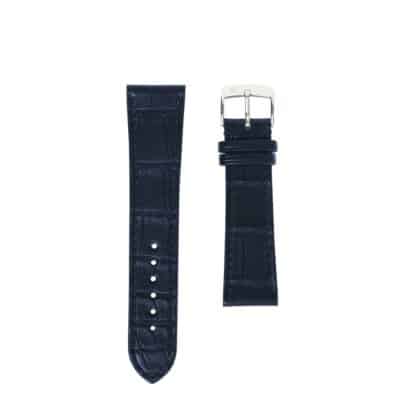 Flat watch band Ostrich black Men