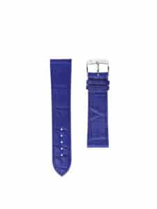 Bracelet de montre Classique Flat alligator semi-mat bleu saphir