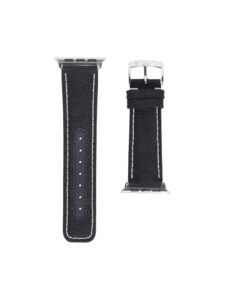 Compass Apple Watch strap black Cordura - white stitching