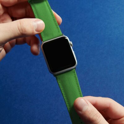 Bracelet de montre Apple classique en caoutchouc vert pour hommes