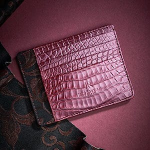 sawaya jyubei watch strap silk leather pink purple card holder