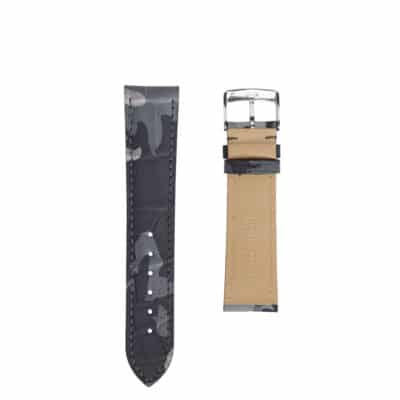 Flat watch band Alligator black camo Men