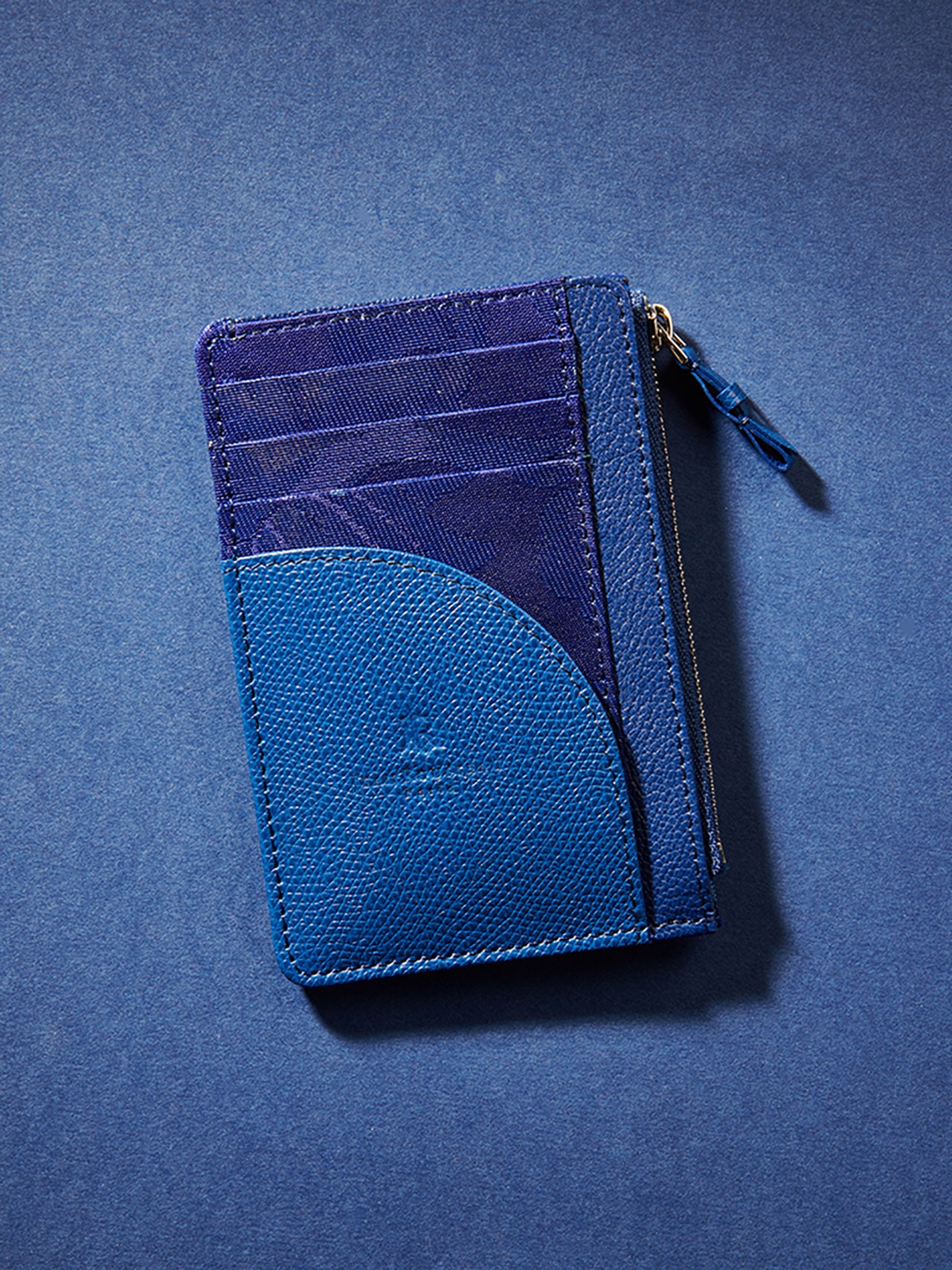 Ostrich Leather Cobalt Cardholder