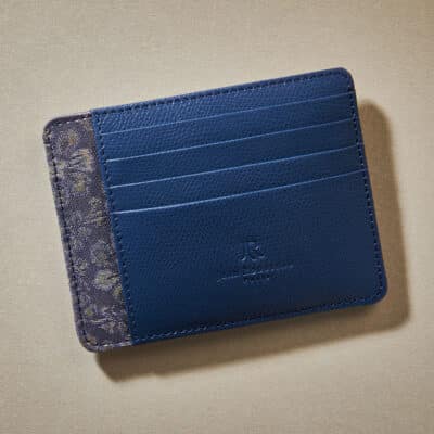 sawaya jyubei watch strap silk leather blue card holder