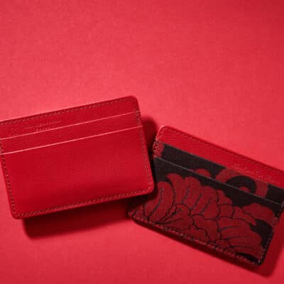 sawaya jyubei watch strap silk leather red card holder